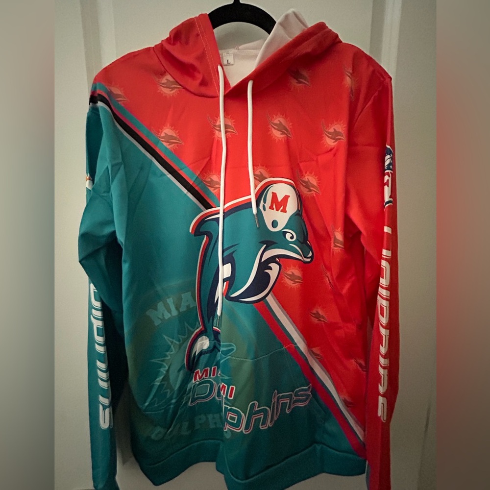 210. Miami dolphin long sleeve dry fit material